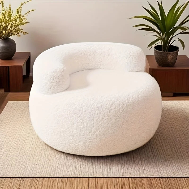🌰 The Montclair Cream Pouf – Modern Hardwood Low Stool & Coffee Table Accent ✨