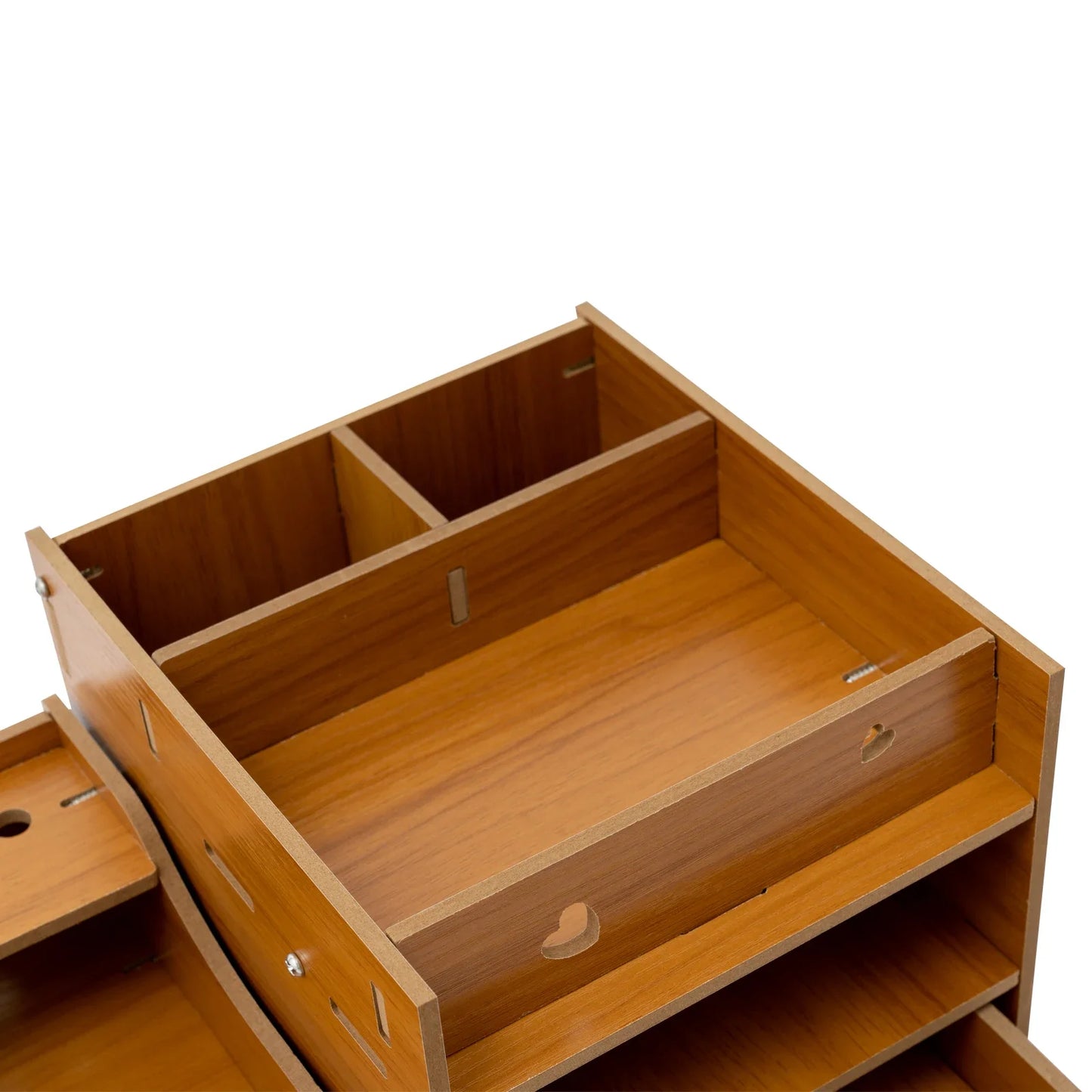 SerenityLift Adjustable Monitor Stand With Lockable Storage | Ergonomic Desk Organizer With Cute Phone Holder & Wire Ports