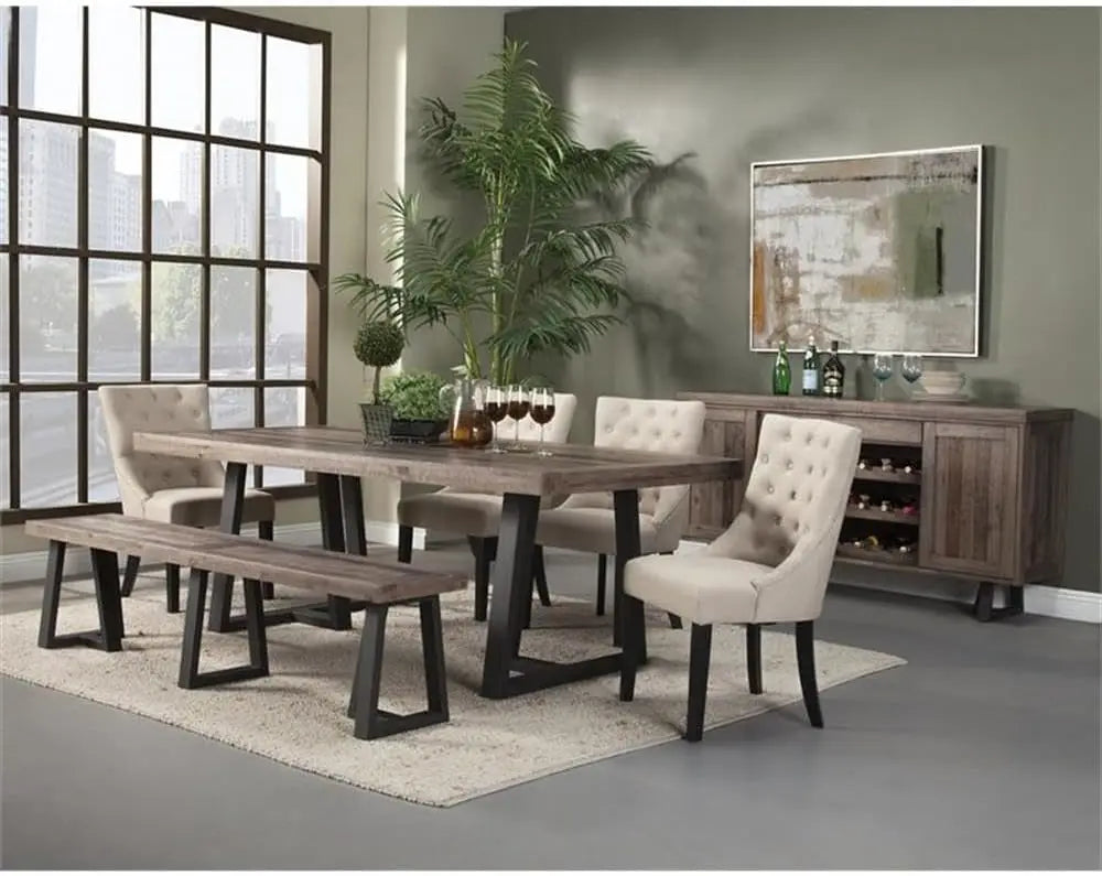 Belmont Prairie Grand Farmhouse Bench — 75” Reclaimed Pine & Distressed Black Elegance