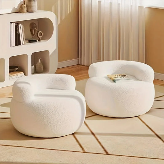 🌰 The Montclair Cream Pouf – Modern Hardwood Low Stool & Coffee Table Accent ✨