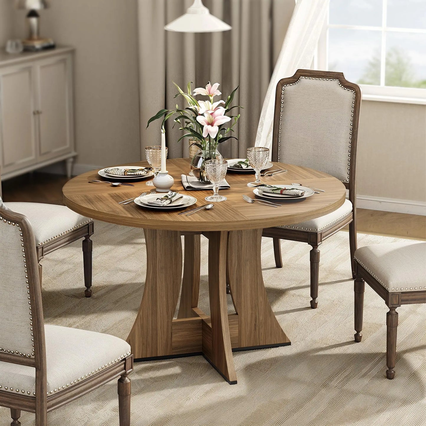 The Maison Éclat Round Dining Table – Timeless Elegance, Intimate Gatherings, Effortless Sophistication