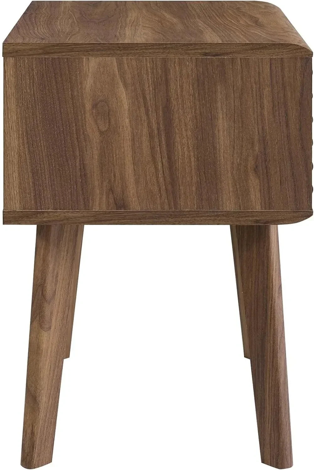 Render Mid-Century Modern End Table in Walnut – Retro Nightstand with Hidden Storage for Living Room & Bedroom