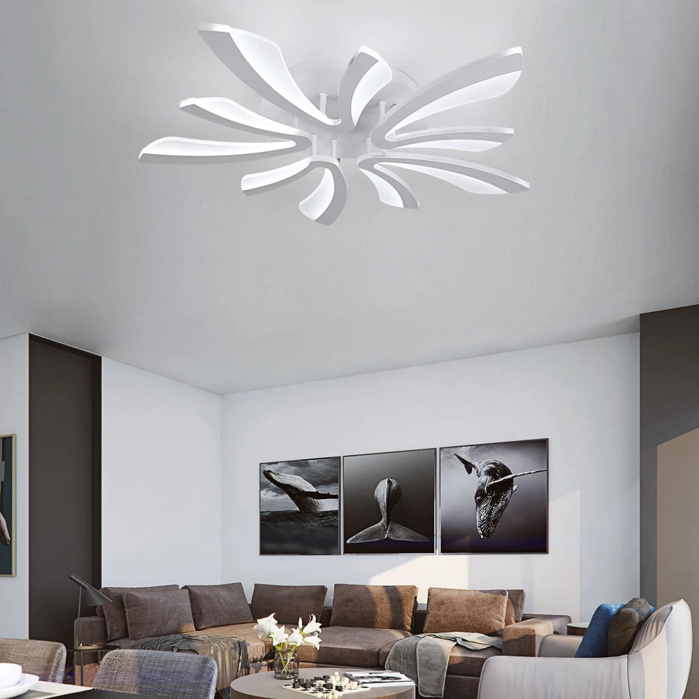 LuminTree Modern Acrylic LED Ceiling Lamp – Remote Dimming Tree Branch Chandelier for Living, Dining & Bedroom Serenity