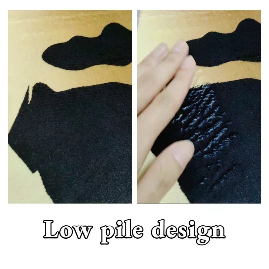 MidnightGold Luxe Flannel Area Rug – Modern Black & Gold Geometric Carpet for Living Room, Bedroom & Study Glamour