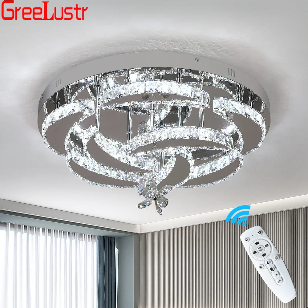 Bloomfall Crystal Flower Ceiling Chandelier With Remote Dimming