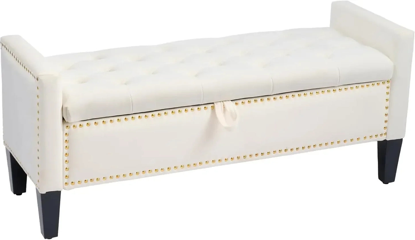 The Élan Velvet Storage Bench – Elegance Meets Function in Every Detail