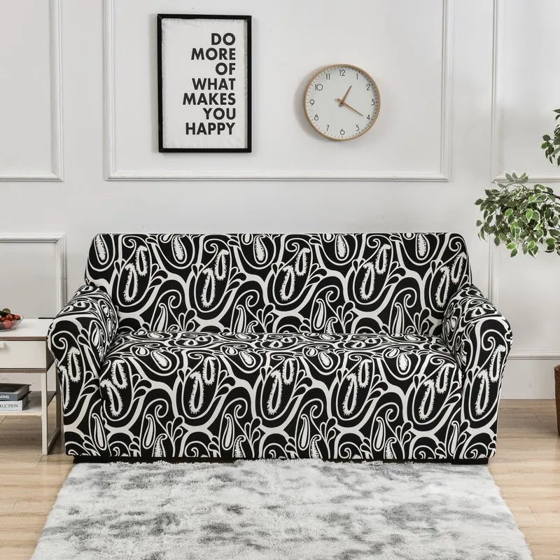 🌸 Capri Bloom Sofa Dress – Elastic Floral Furniture Cover for Effortless Elegance ✨