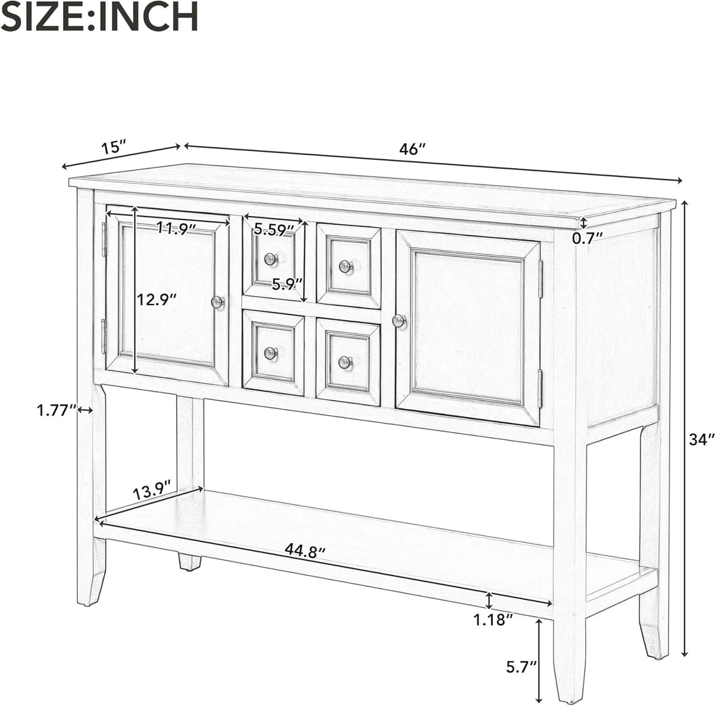 The House Of Bonney 6-Drawer Console Table – A Statement of Refined Elegance