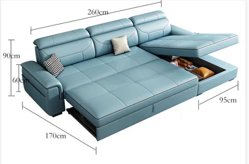 🌊 The Sorrento Modular Lounge – Waterproof Nordic Leather Foldable Sofa Bed with Hidden Storage ✨