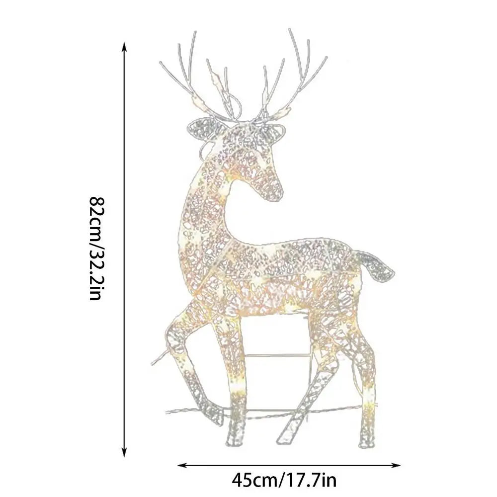 2025 Christmas Reindeer Decor Christmas Garden Luminous Deer Happy New Year Decoration For Garden Standing