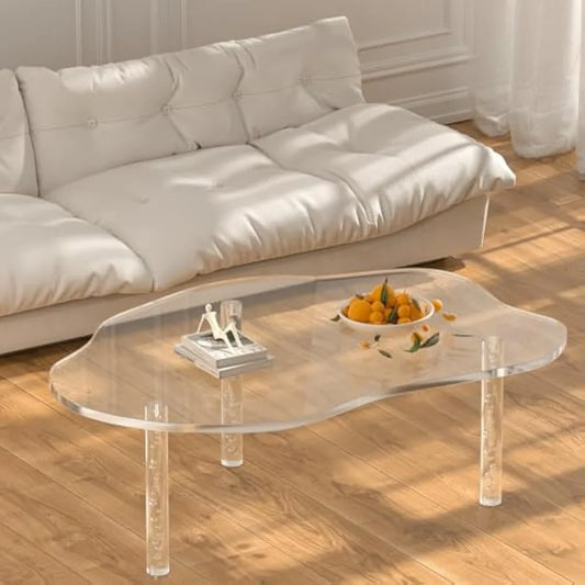 Celeste Acrylic Cloud Coffee Table – Modern Transparent Waterfall Design with Sculptural Bubble Legs