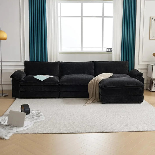 Modern Moroccan L-Shaped Sectional Sofa with Ottoman - The Ultimate in Comfort & Style for Your Living Room