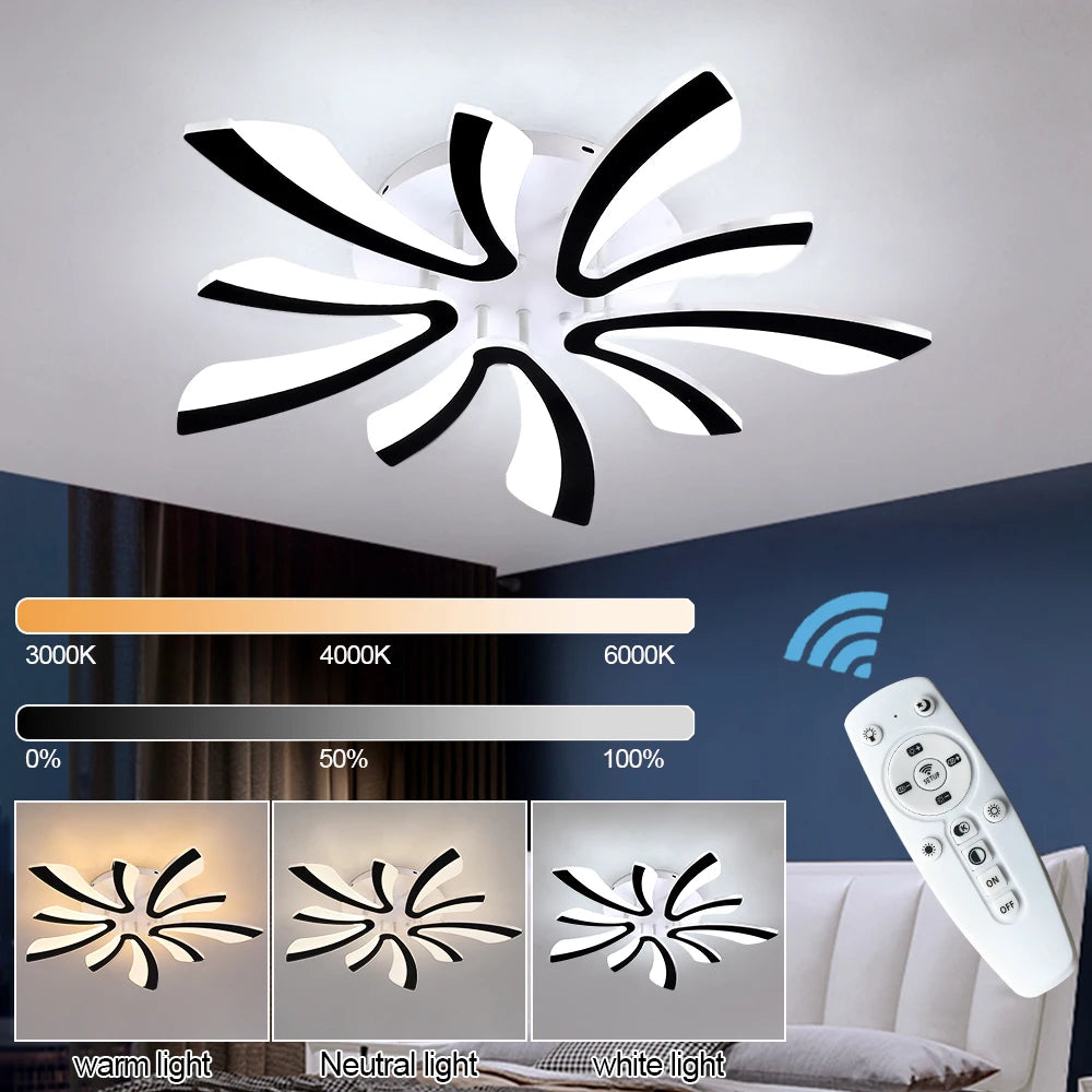 LuminTree Modern Acrylic LED Ceiling Lamp – Remote Dimming Tree Branch Chandelier for Living, Dining & Bedroom Serenity