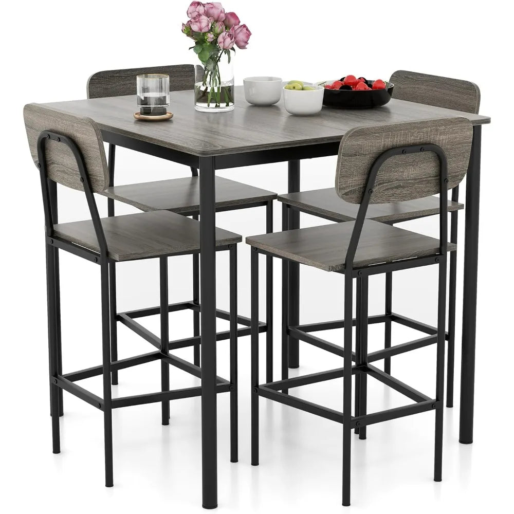 The Kensington Luxe 5-Piece Counter Height Dining Set – Elevated Comfort, Timeless Elegance