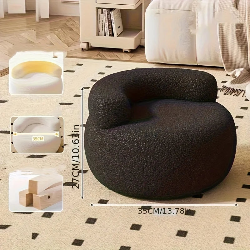 🌰 The Montclair Cream Pouf – Modern Hardwood Low Stool & Coffee Table Accent ✨