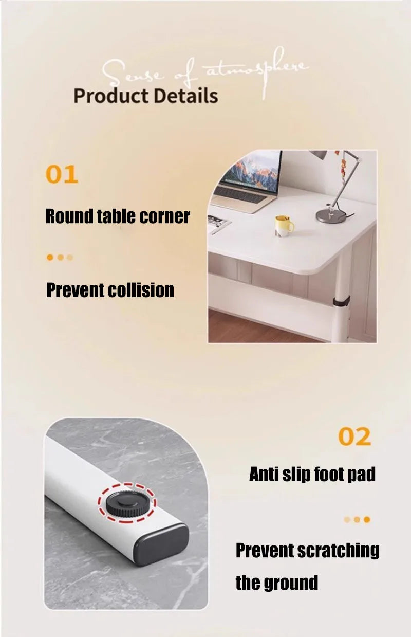 BrightNest Adjustable Steel Study Table – Modern Minimalist Children’s Desk with Rounded Corners & Strong Load-Bearing Design