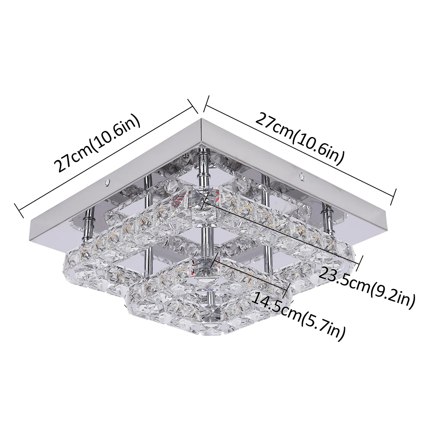 Lumière Élevée – Modern Crystal Flush Mount Ceiling Light with Polished Chrome Accents & LED Brilliance