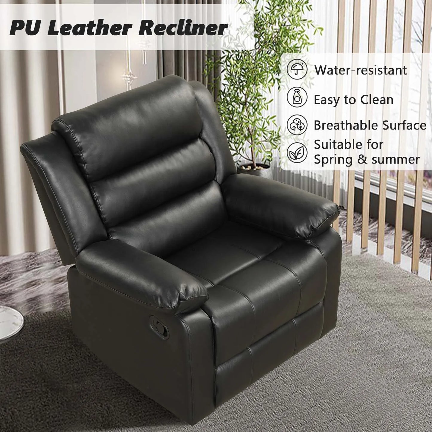 🚀 The Ultimate PU Leather Manual Recliner: Your Luxury Command Center.
