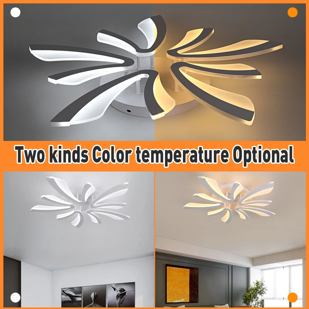 LuminTree Modern Acrylic LED Ceiling Lamp – Remote Dimming Tree Branch Chandelier for Living, Dining & Bedroom Serenity