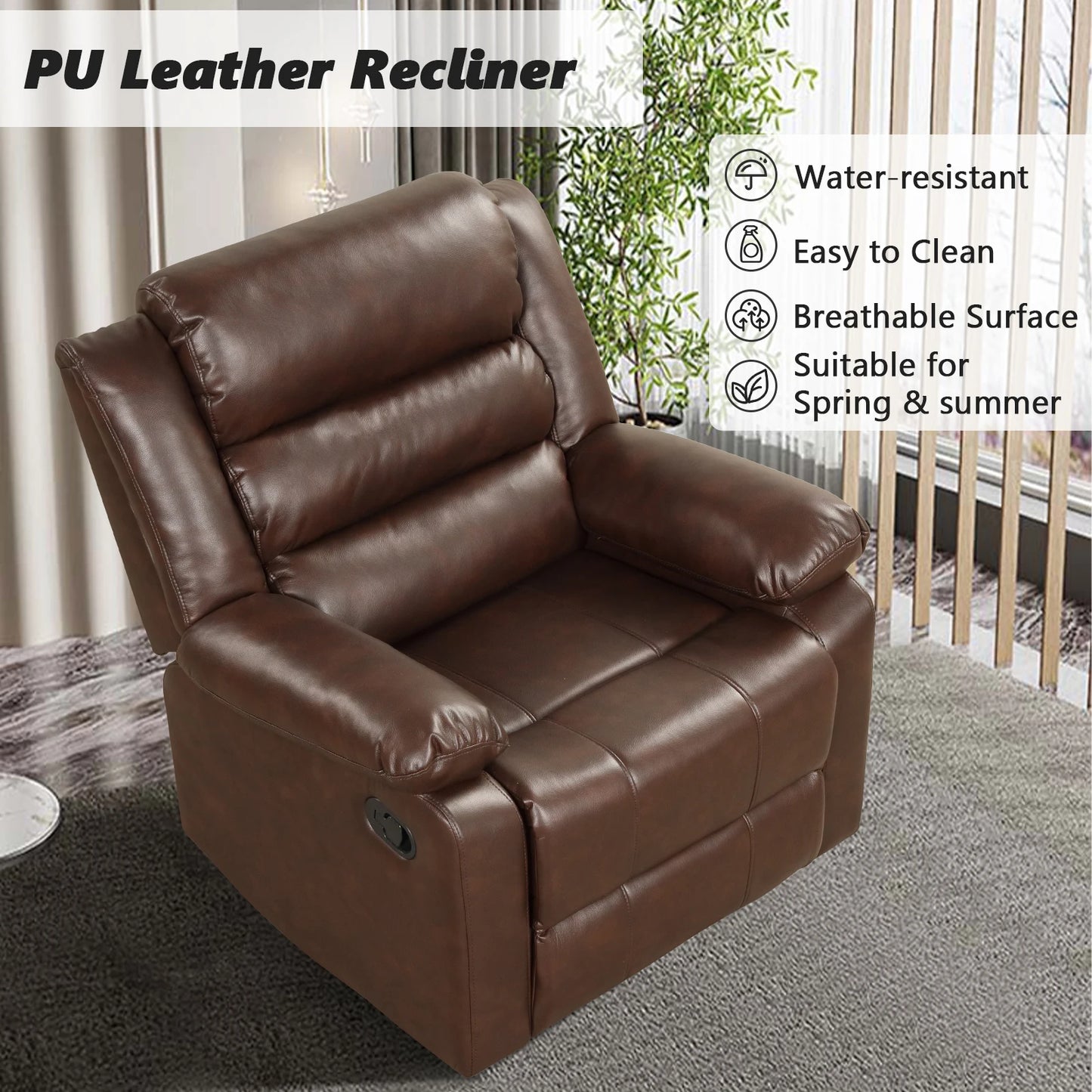 🚀 The Ultimate PU Leather Manual Recliner: Your Luxury Command Center.