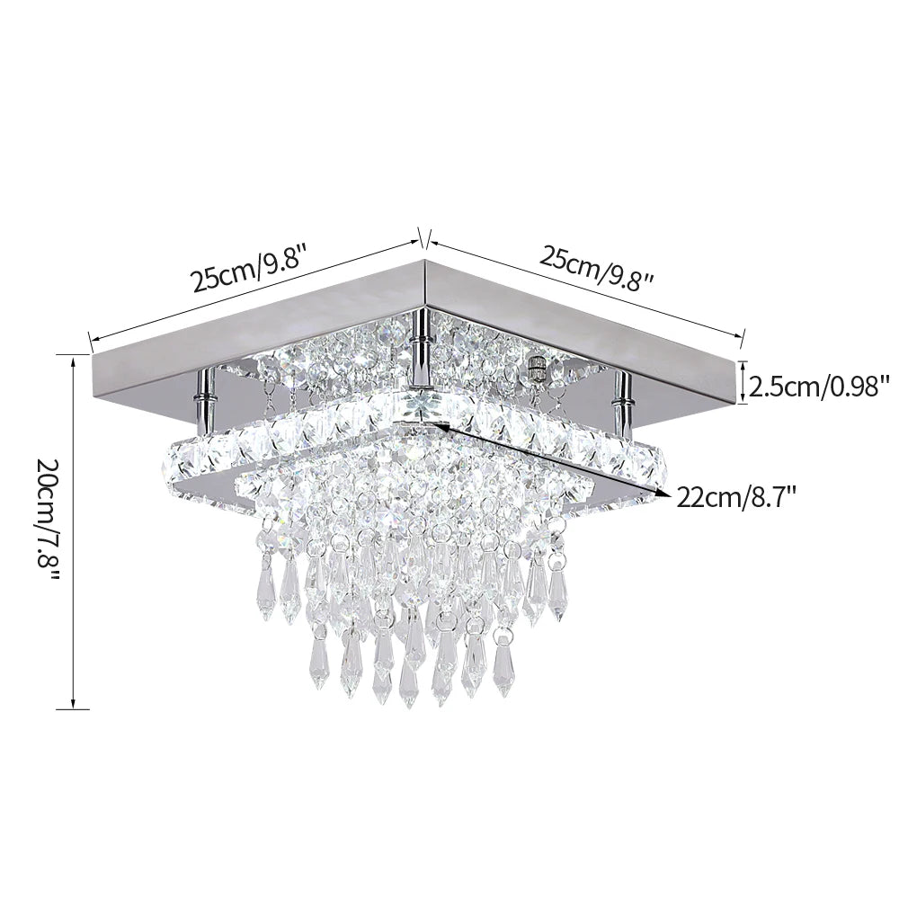 Lumière Élevée – Modern Crystal Flush Mount Ceiling Light with Polished Chrome Accents & LED Brilliance