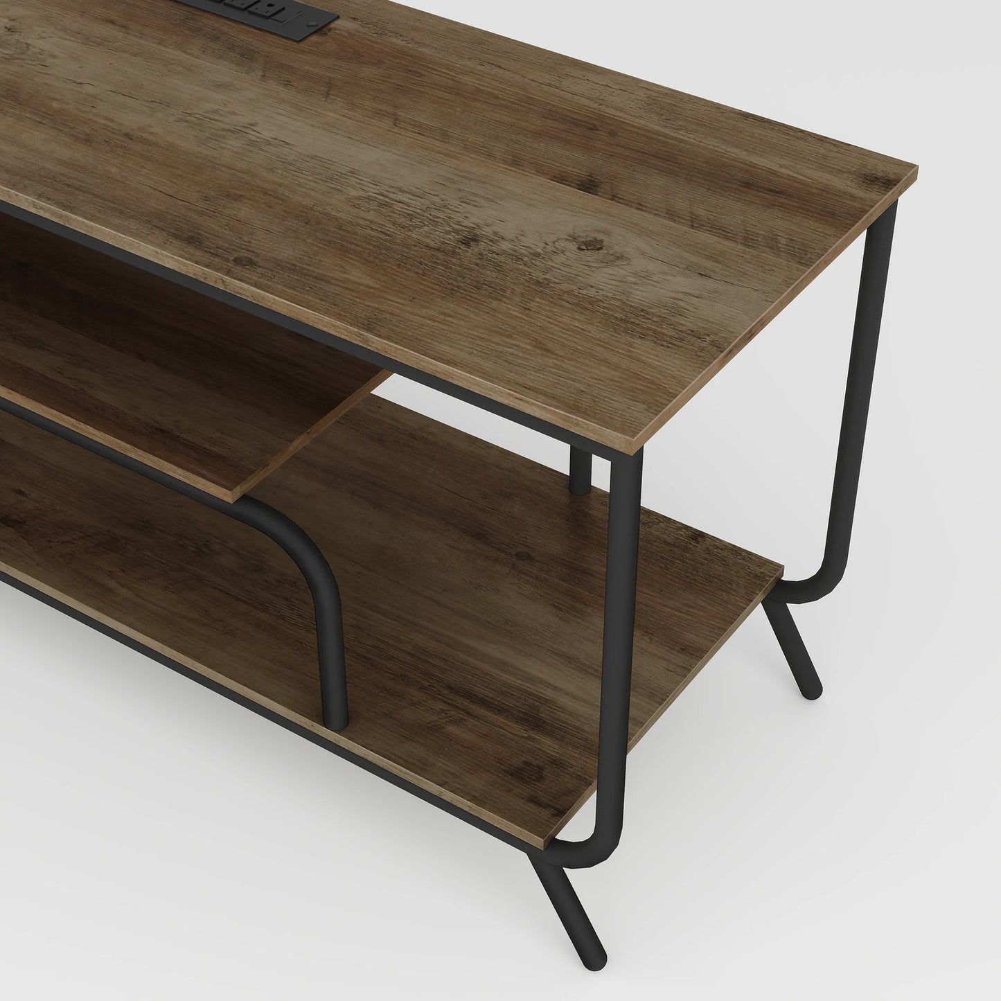 WhisperGlow Luxe TV Stand With Smart Power & Ambient LED Aura – Light Gray Serenity