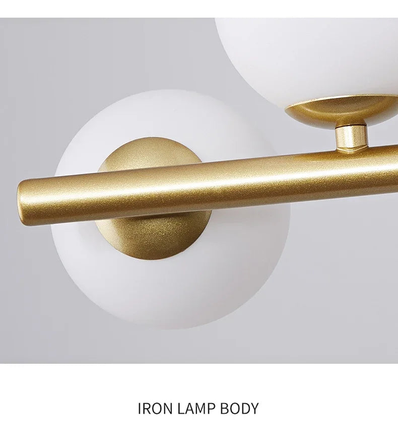 Modern Glass Ball Ceiling Chandelier | Elegant Golden Black Pendant Light For Dining Room, Kitchen Island & Living Spaces