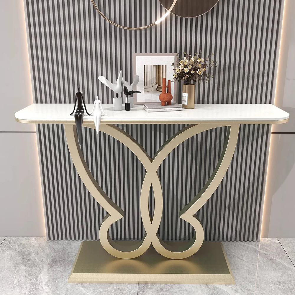 LunaEdge Modern Corner Console Table – Sleek Minimalist Luxury for Living Room, Entryway & Home Elegance