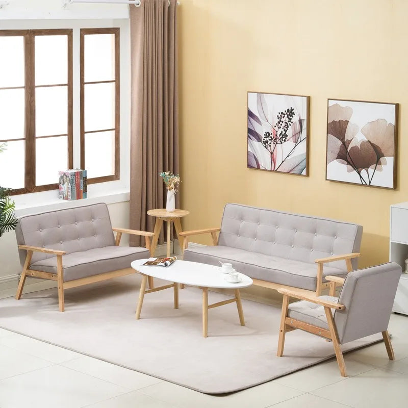 🌿 The Oslo Haven Sofa – Modern Minimalist Solid Wood & Hemp Fabric Double for Small-Space Luxury ✨