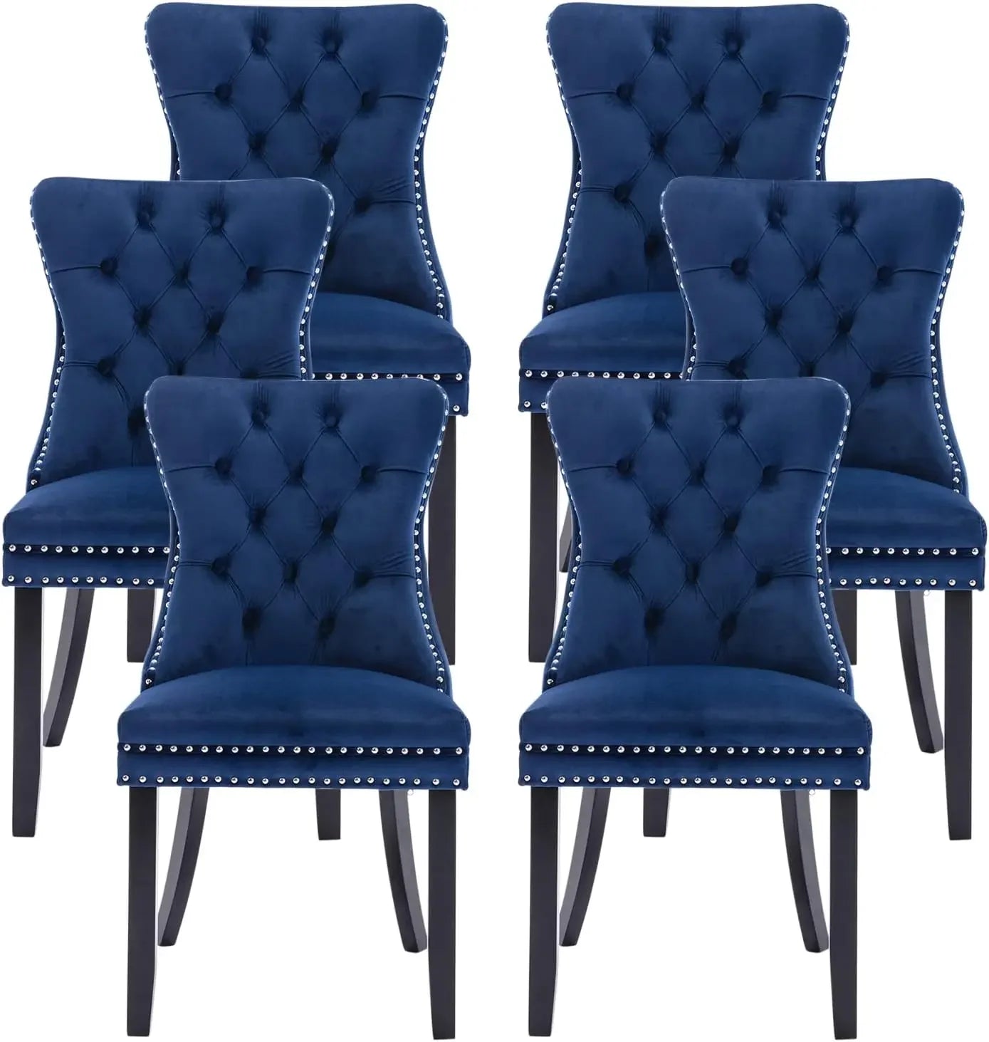 OPHELIA Velvet Dining Chairs – Luxury Tufted Upholstered Seating with Button Back & Ring Pull Detail