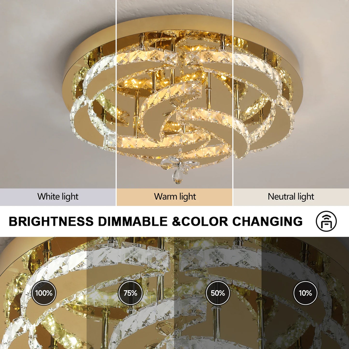 Bloomfall Crystal Flower Ceiling Chandelier With Remote Dimming