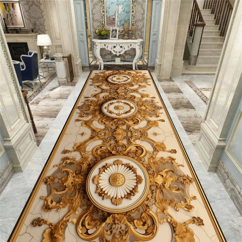 RoyalStride European Corridor Runner – Luxury Non-Slip Aisle & Stairway Carpet with Custom Length for Hallway, Kitchen & Home Décor