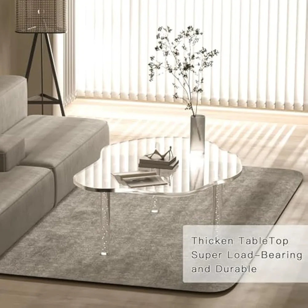 Celeste Acrylic Cloud Coffee Table – Modern Transparent Waterfall Design with Sculptural Bubble Legs