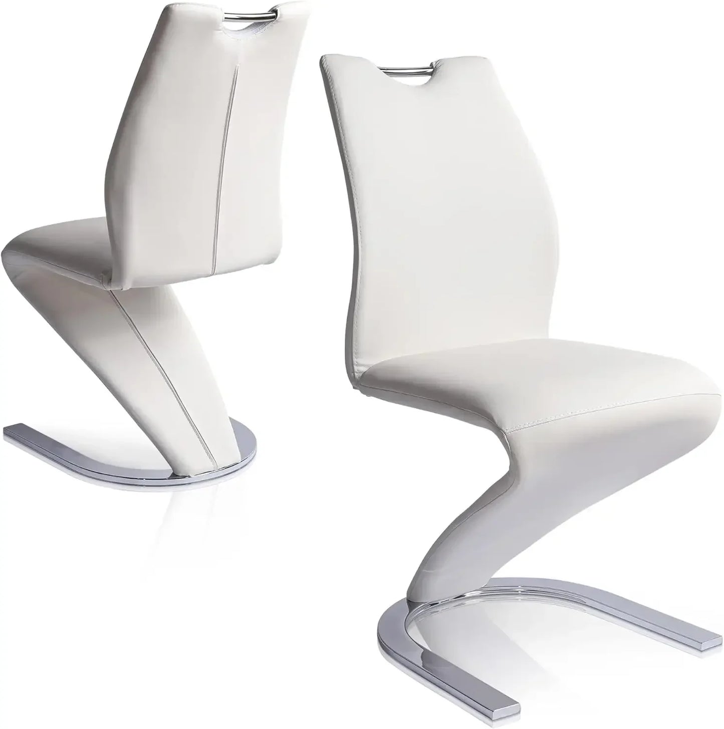 Mermaid Luxe Armless Dining Chairs – Sculpted Elegance in PU Leather