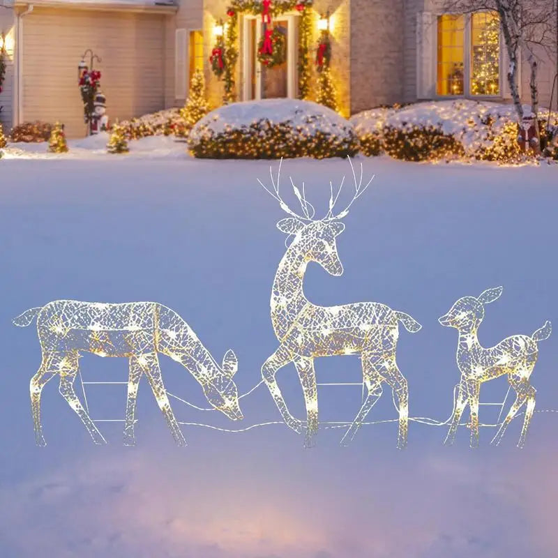 2025 Christmas Reindeer Decor Christmas Garden Luminous Deer Happy New Year Decoration For Garden Standing