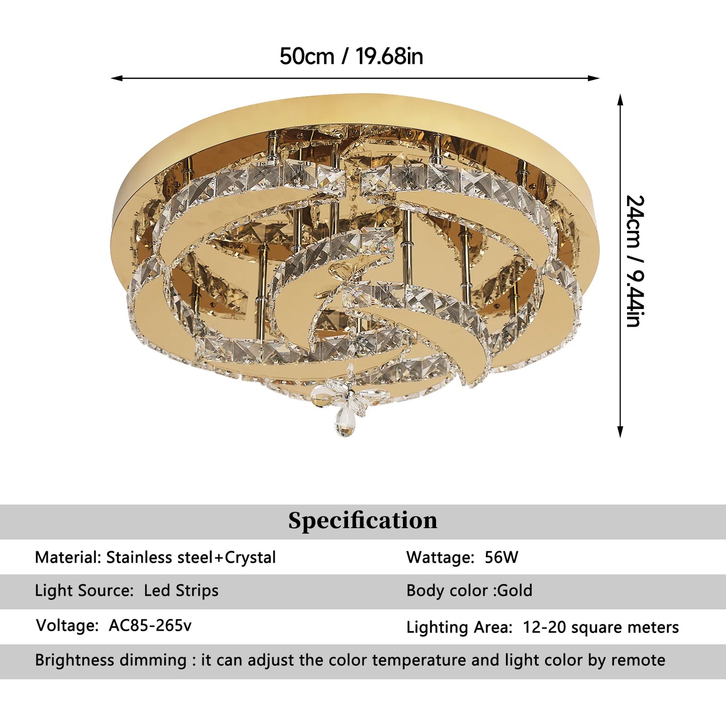 Bloomfall Crystal Flower Ceiling Chandelier With Remote Dimming