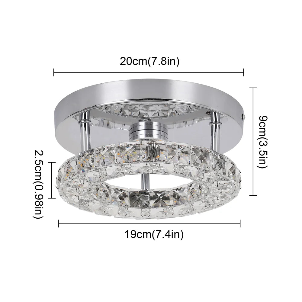 Lumière Élevée – Modern Crystal Flush Mount Ceiling Light with Polished Chrome Accents & LED Brilliance