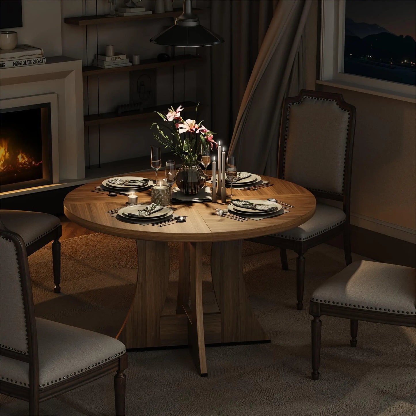 The Maison Éclat Round Dining Table – Timeless Elegance, Intimate Gatherings, Effortless Sophistication