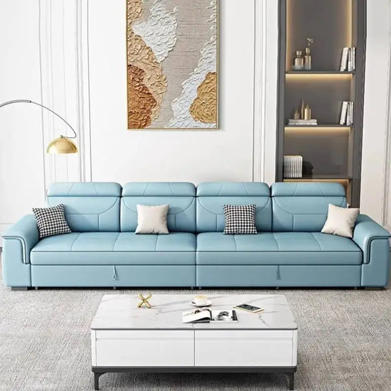 🌊 The Sorrento Modular Lounge – Waterproof Nordic Leather Foldable Sofa Bed with Hidden Storage ✨