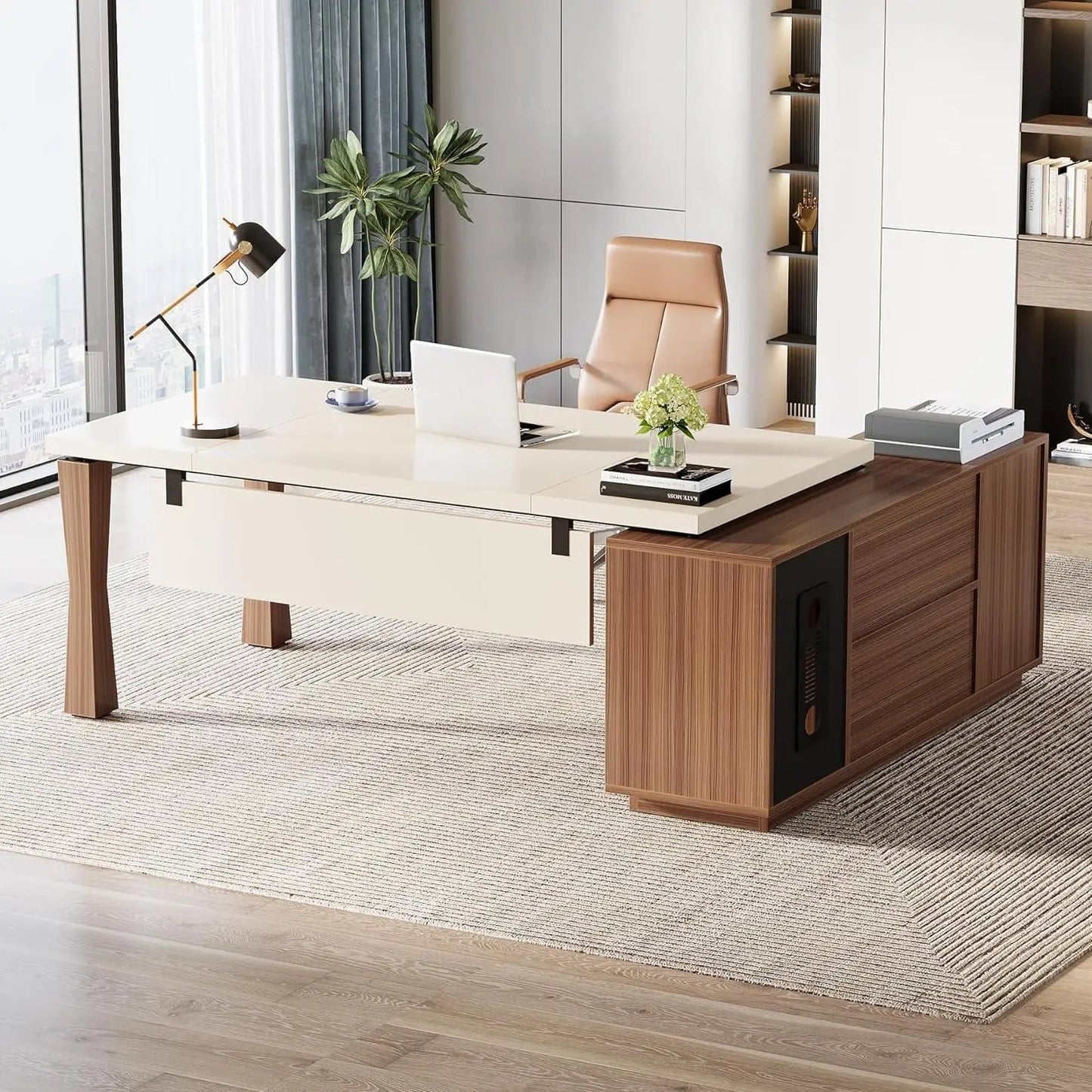 The Regency 71” L-Shaped Executive Desk – Sophisticated Functionality with Storage & Elegance