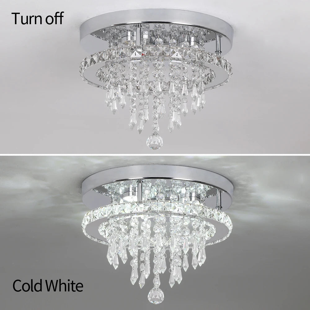 SunMoon Crystal Art Deco Chandelier – Modern LED Ceiling Light for Living Room, Dining Space & Bedroom Luxury Glow