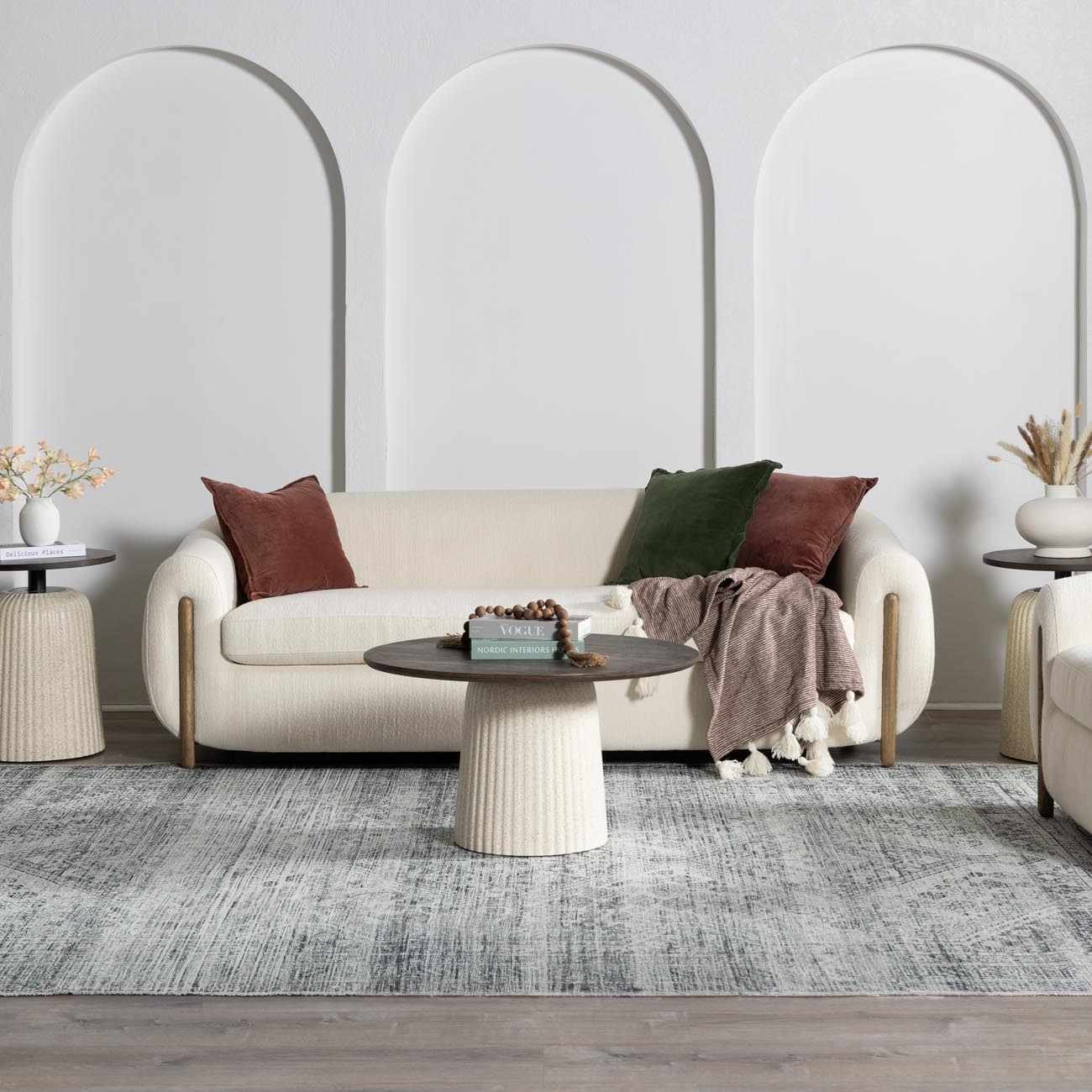 Barny Gray Blue Washable Rug