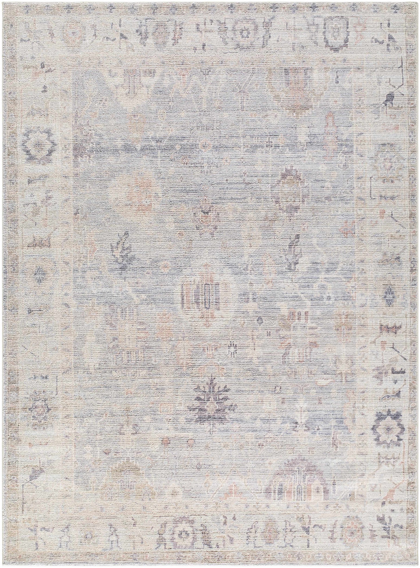 Marlene Damask Cream & Blue Area Rug - Becki Owens x Livabliss
