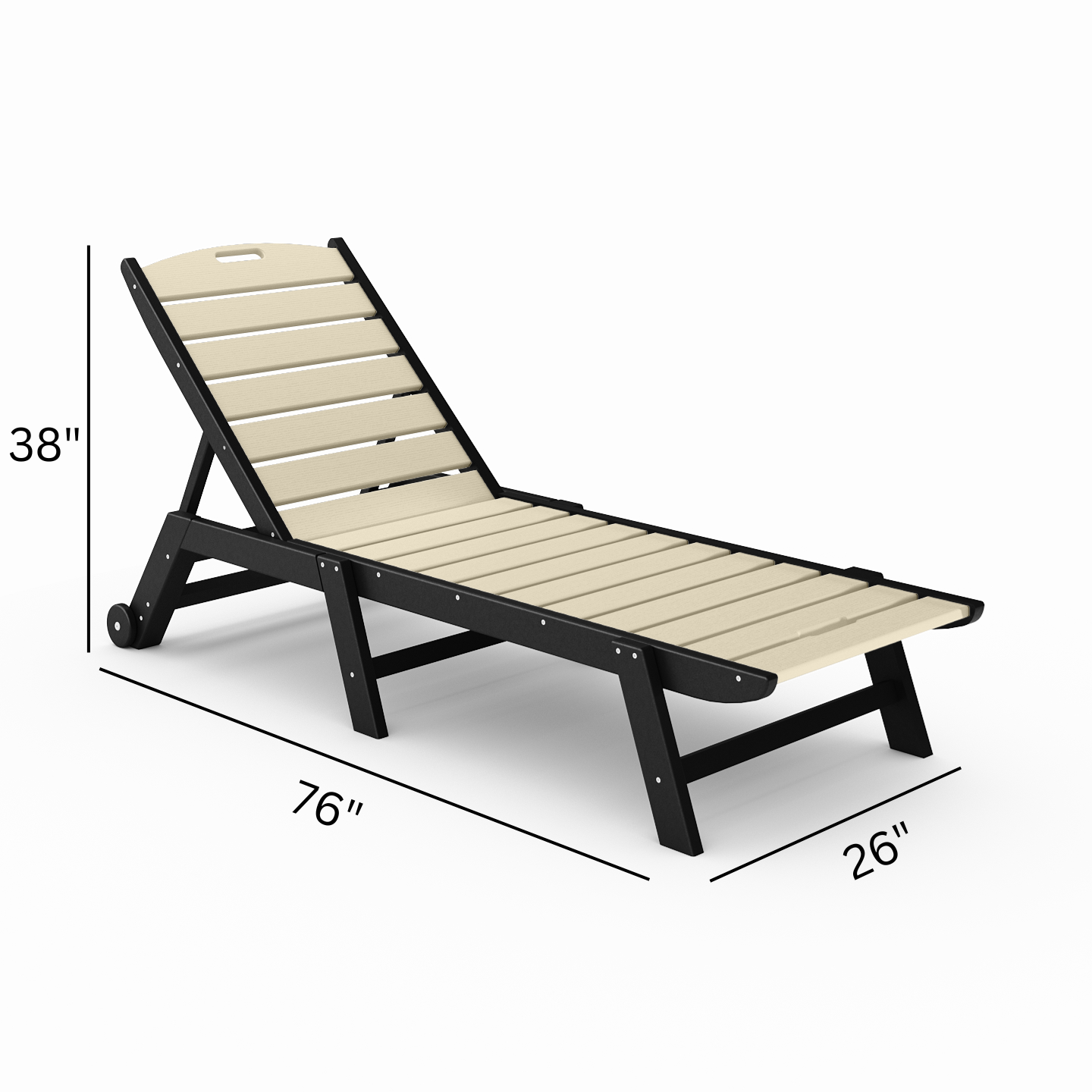 Flat Armless Chaise Lounge