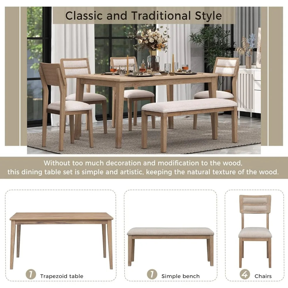 Belmont Manor 6-Piece Dining Set – Timeless Elegance, Modern Comfort