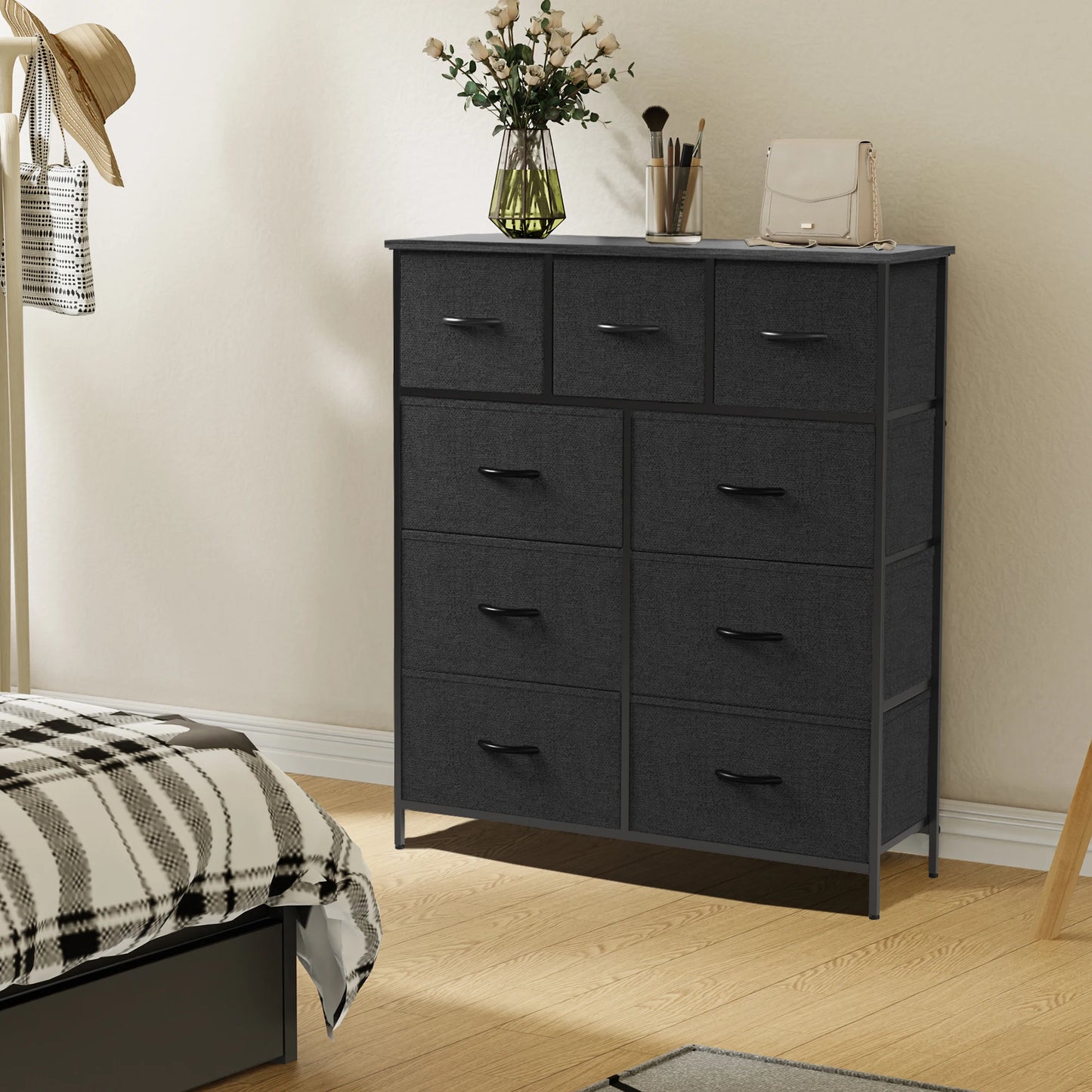 JHK 9-Drawer Fabric Dresser & Closet Organizer