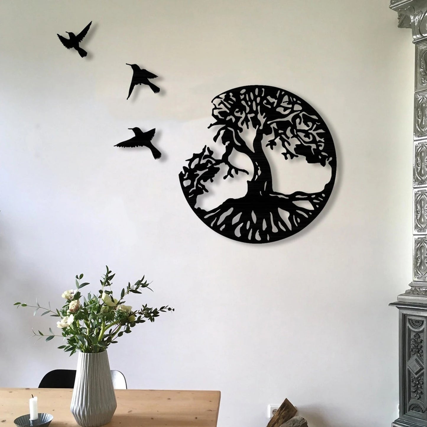 Elysian Harmony: The Tree of Life & Birds Metal Wall Art – Timeless Elegance in Nature-Inspired Design