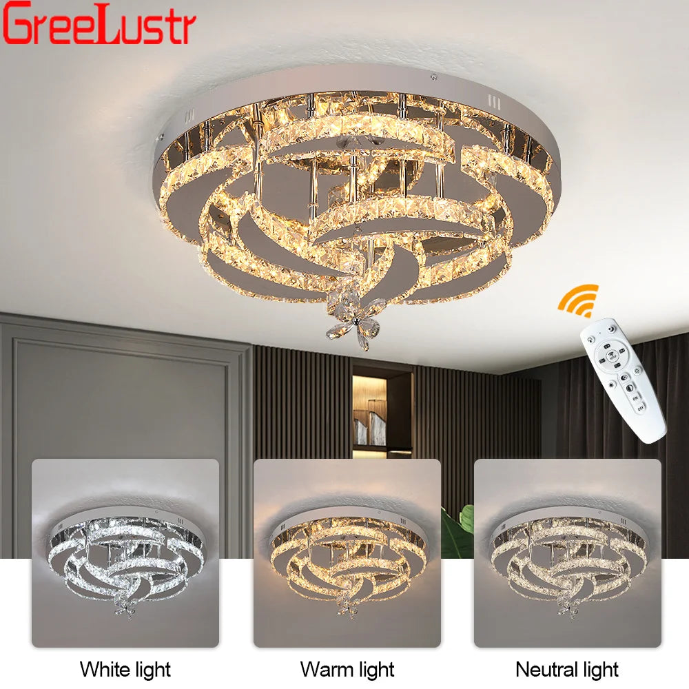 Bloomfall Crystal Flower Ceiling Chandelier With Remote Dimming