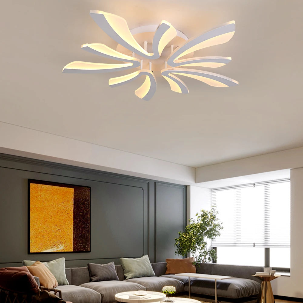 LuminTree Modern Acrylic LED Ceiling Lamp – Remote Dimming Tree Branch Chandelier for Living, Dining & Bedroom Serenity