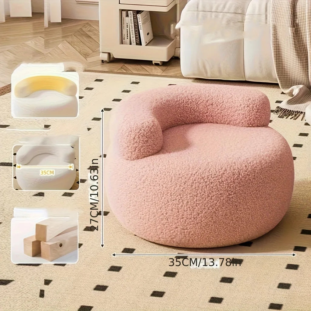 🌰 The Montclair Cream Pouf – Modern Hardwood Low Stool & Coffee Table Accent ✨